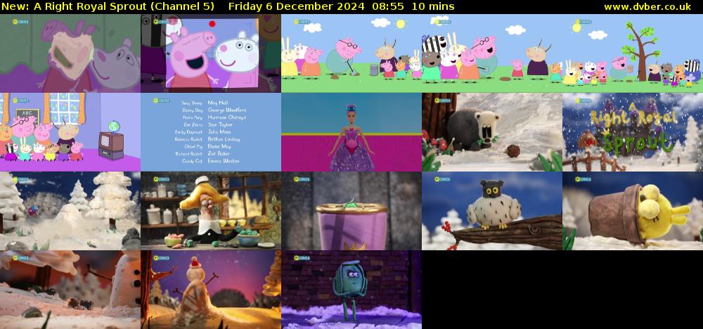 A Right Royal Sprout (Channel 5) Friday 6 December 2024 08:55 - 09:05