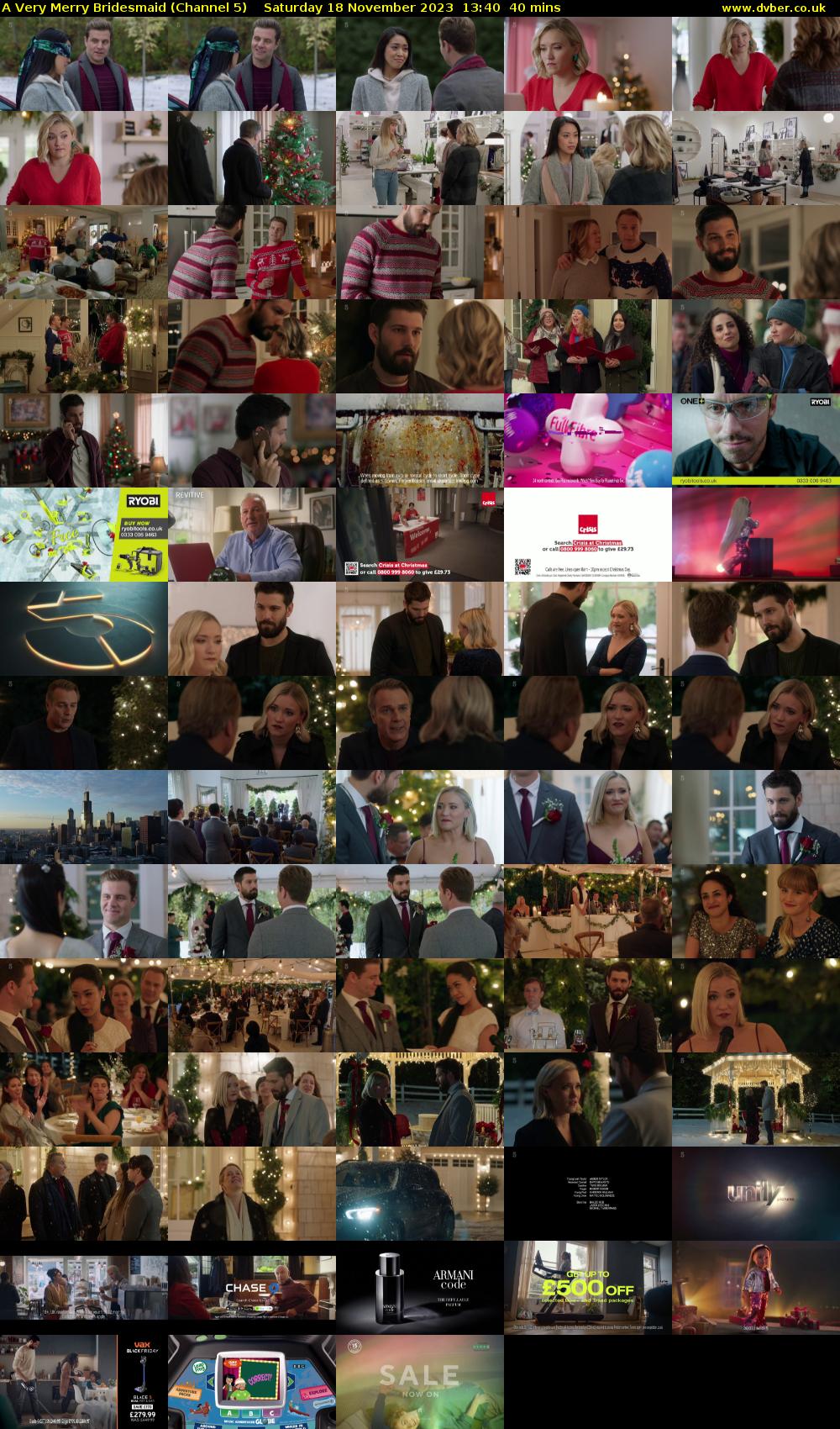A Very Merry Bridesmaid (Channel 5) Saturday 18 November 2023 13:40 - 14:20