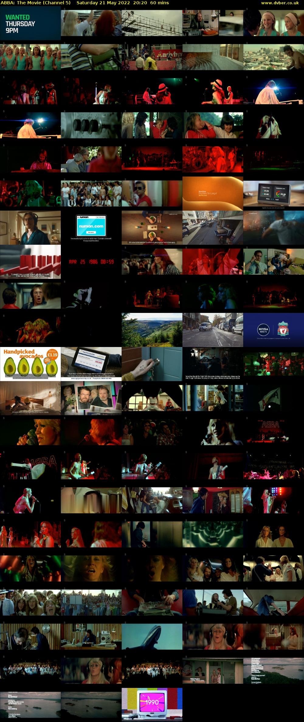 ABBA: The Movie (Channel 5) Saturday 21 May 2022 20:20 - 21:20