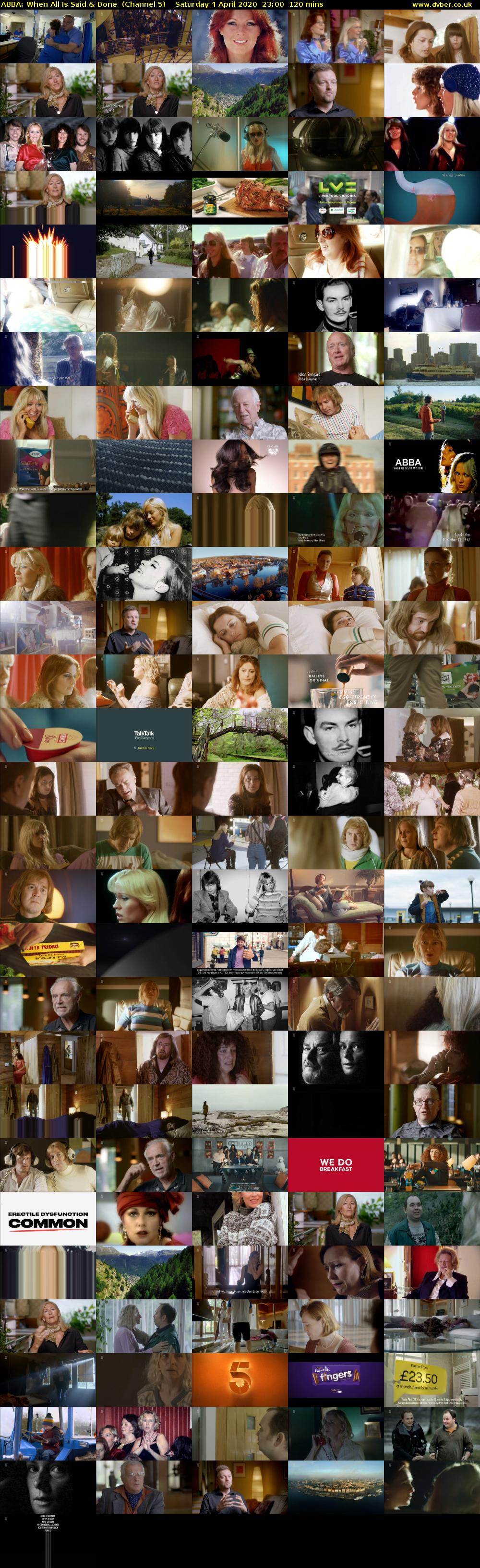 ABBA: When All Is Said & Done  (Channel 5) Saturday 4 April 2020 23:00 - 01:00