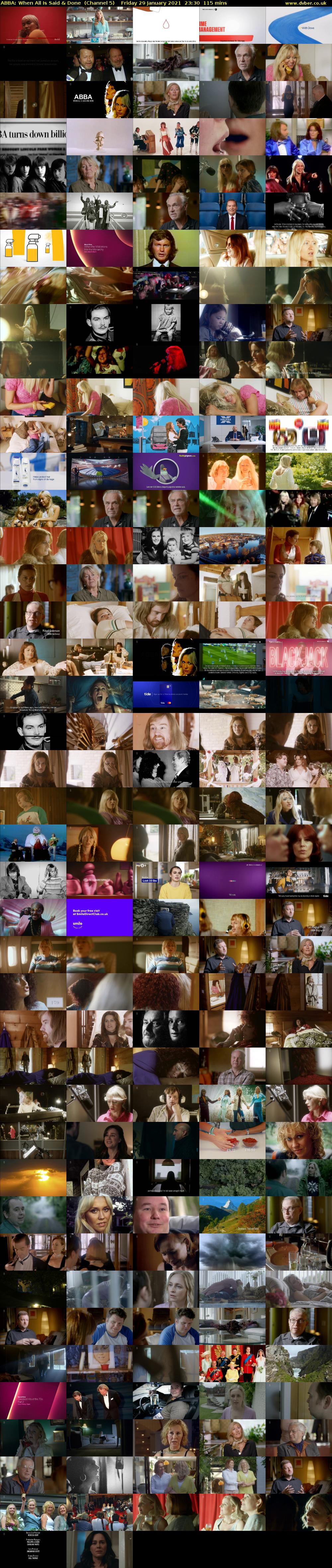 ABBA: When All Is Said & Done  (Channel 5) Friday 29 January 2021 23:30 - 01:25