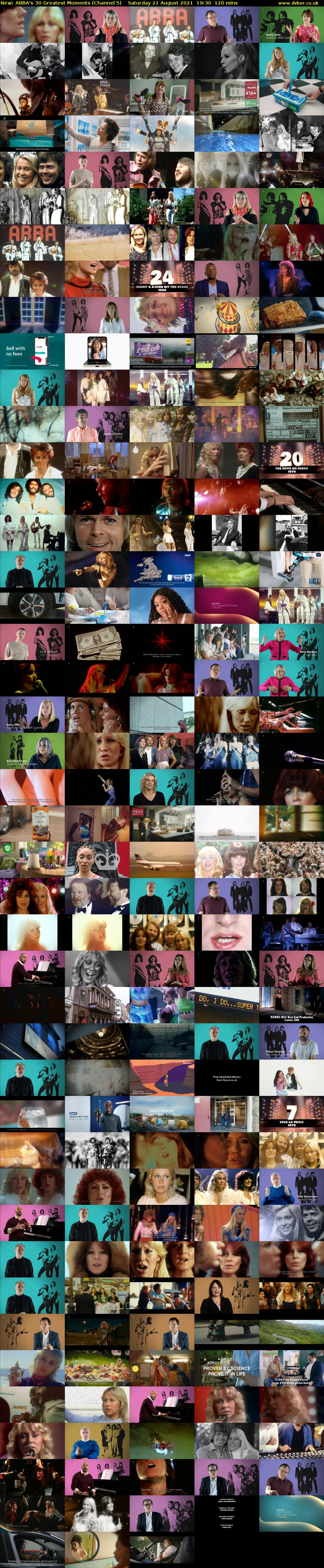 ABBA's 30 Greatest Moments (Channel 5) Saturday 21 August 2021 19:30 - 21:30