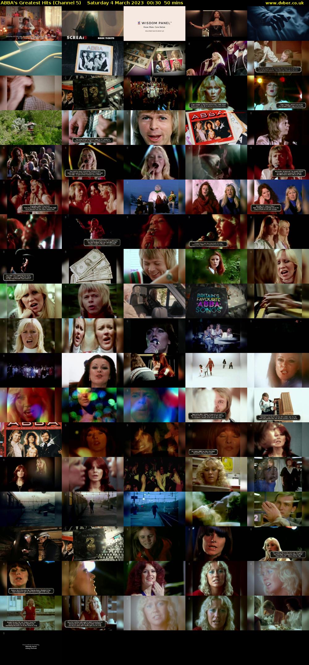 ABBA's Greatest Hits (Channel 5) Saturday 4 March 2023 00:30 - 01:20