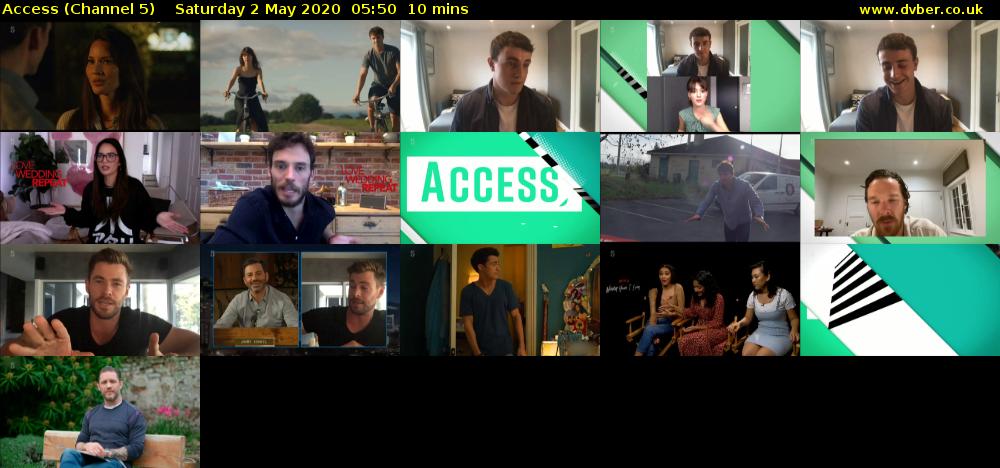 Access (Channel 5) Saturday 2 May 2020 05:50 - 06:00