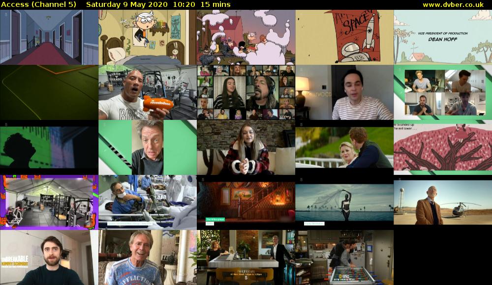 Access (Channel 5) Saturday 9 May 2020 10:20 - 10:35