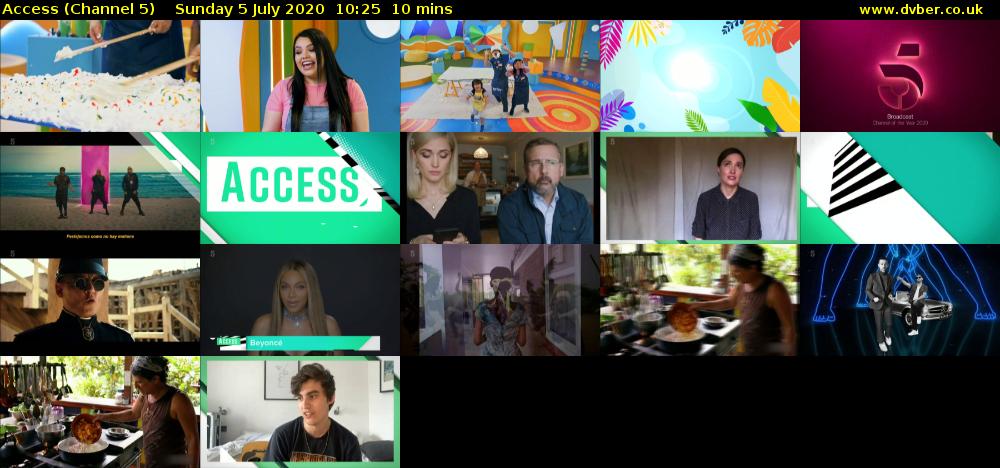 Access (Channel 5) Sunday 5 July 2020 10:25 - 10:35