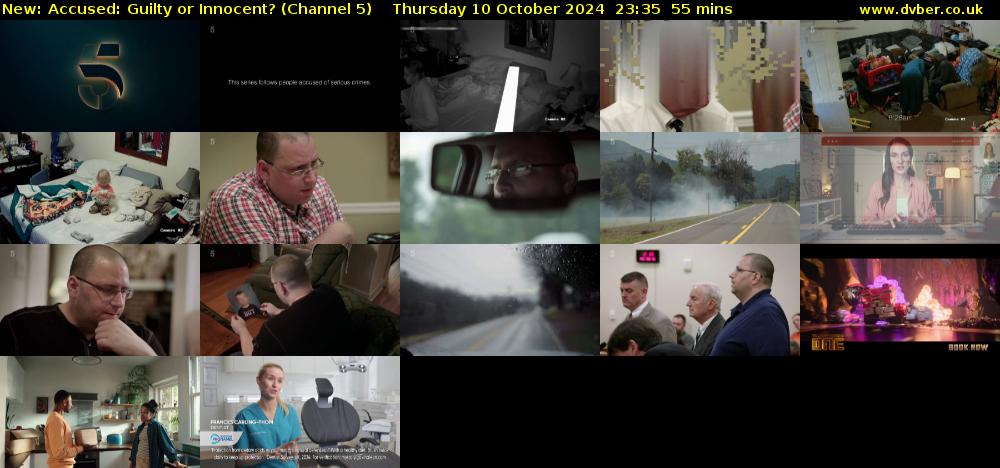 Accused: Guilty or Innocent? (Channel 5) Thursday 10 October 2024 23:35 - 00:30