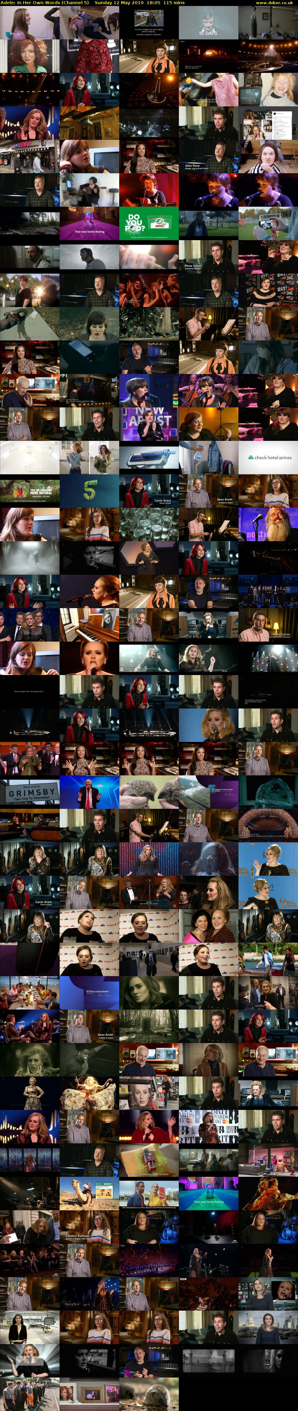 Adele: In Her Own Words (Channel 5) Sunday 12 May 2019 18:05 - 20:00