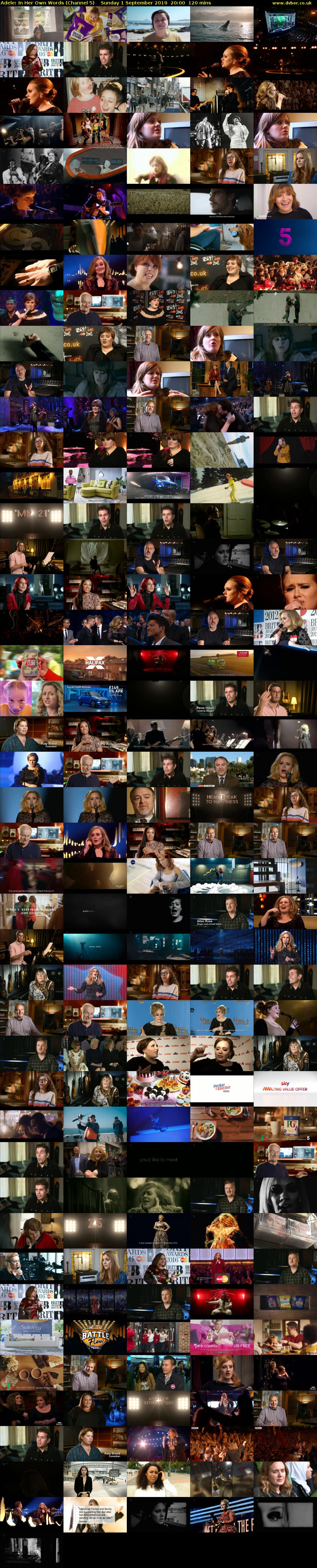 Adele: In Her Own Words (Channel 5) Sunday 1 September 2019 20:00 - 22:00