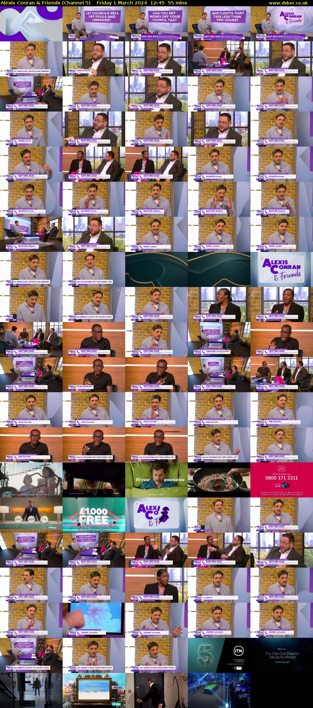 Alexis Conran & Friends (Channel 5) Friday 1 March 2024 12:45 - 13:40