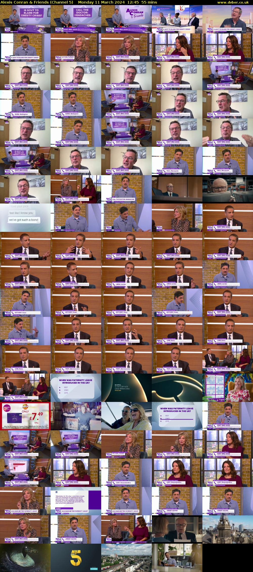 Alexis Conran & Friends (Channel 5) Monday 11 March 2024 12:45 - 13:40