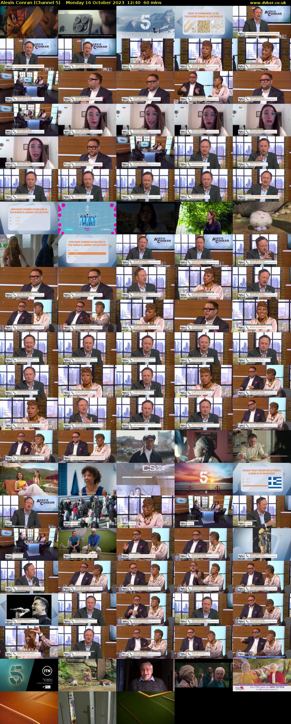 Alexis Conran (Channel 5) Monday 16 October 2023 12:40 - 13:40