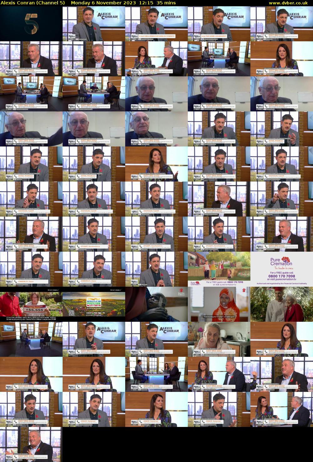Alexis Conran (Channel 5) Monday 6 November 2023 12:15 - 12:50
