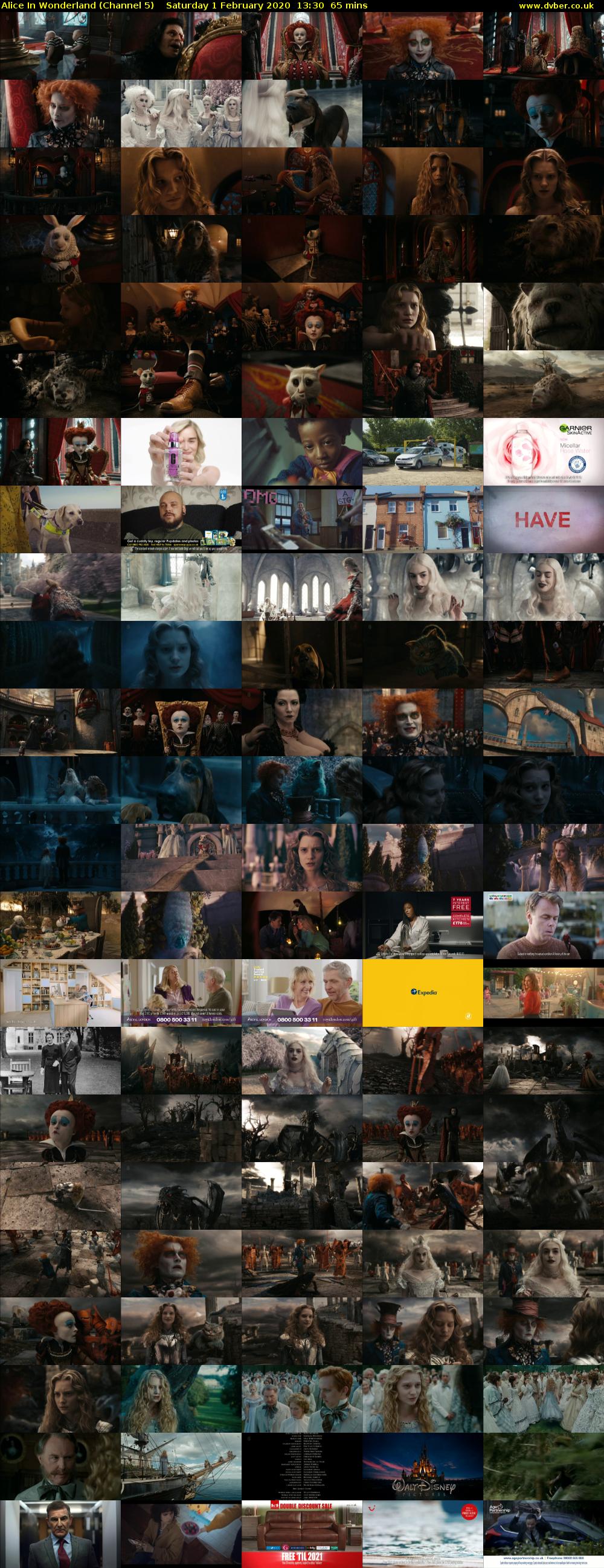Alice In Wonderland (Channel 5) Saturday 1 February 2020 13:30 - 14:35