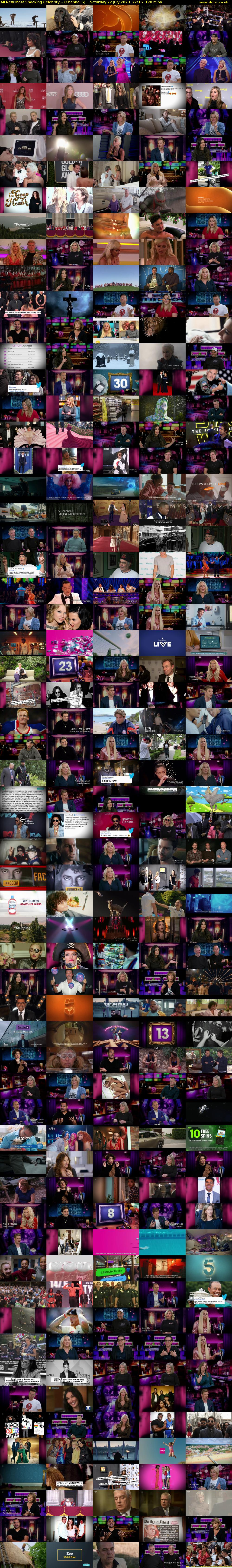 All New Most Shocking Celebrity... (Channel 5) Saturday 22 July 2023 22:15 - 01:05