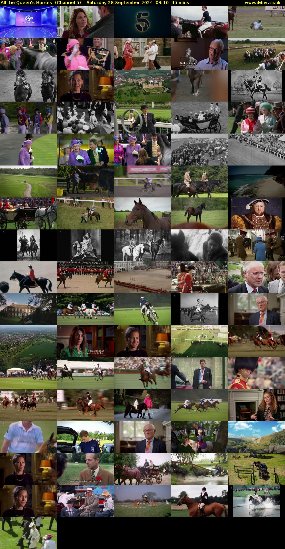 All the Queen's Horses  (Channel 5) Saturday 28 September 2024 03:10 - 03:55
