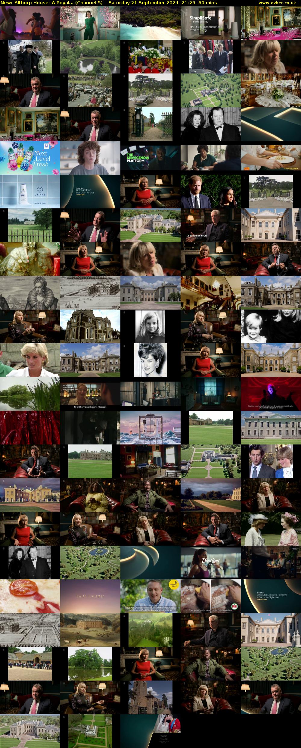 Althorp House: A Royal... (Channel 5) Saturday 21 September 2024 21:25 - 22:25