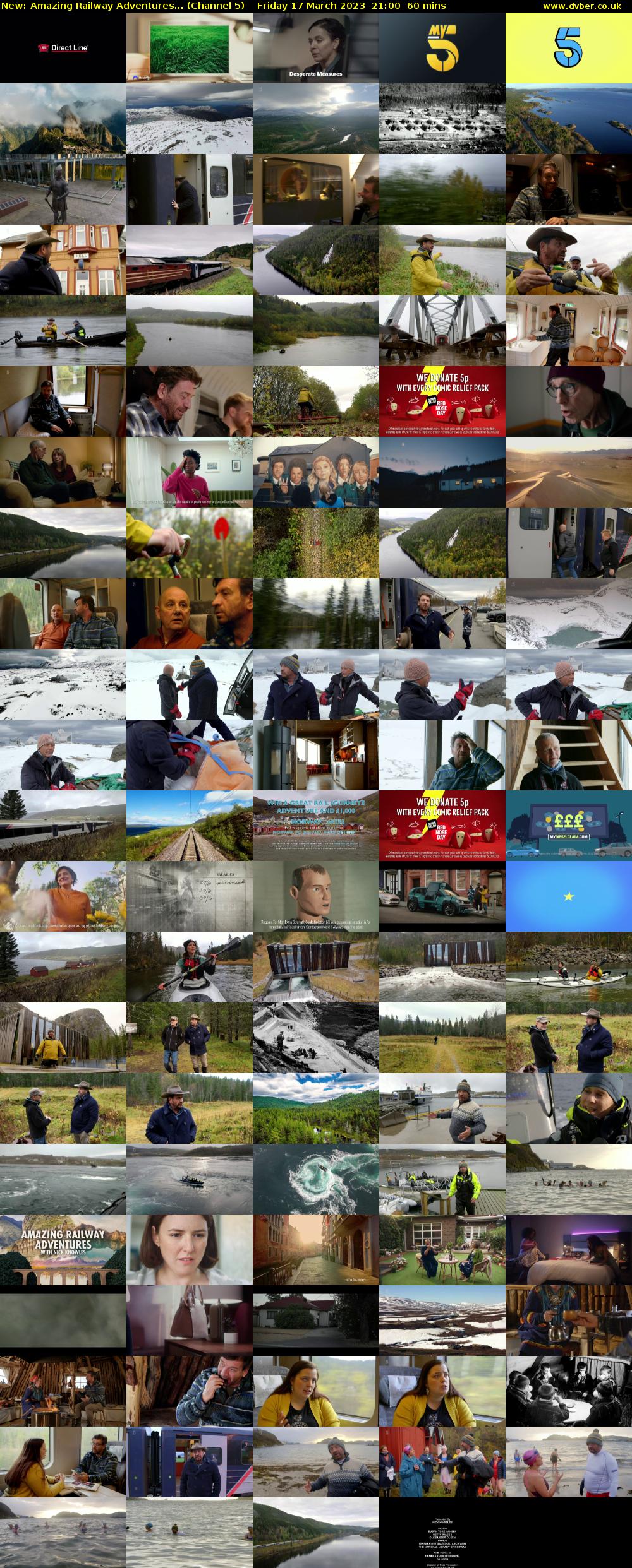 Amazing Railway Adventures... (Channel 5) Friday 17 March 2023 21:00 - 22:00
