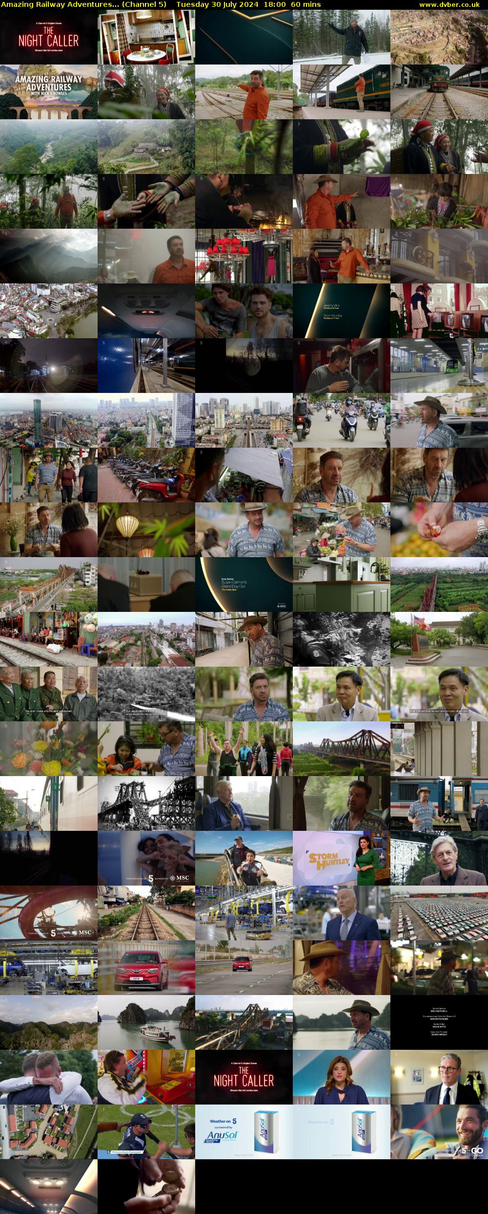 Amazing Railway Adventures... (Channel 5) Tuesday 30 July 2024 18:00 - 19:00