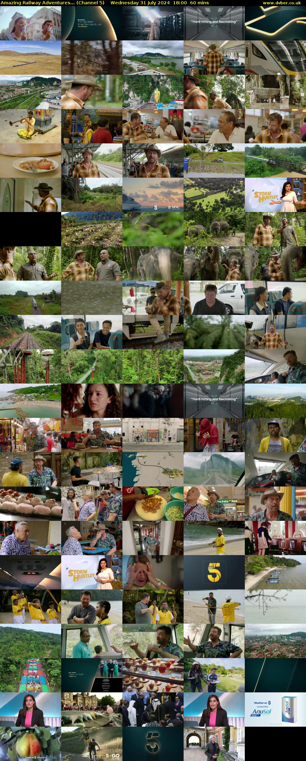 Amazing Railway Adventures... (Channel 5) Wednesday 31 July 2024 18:00 - 19:00