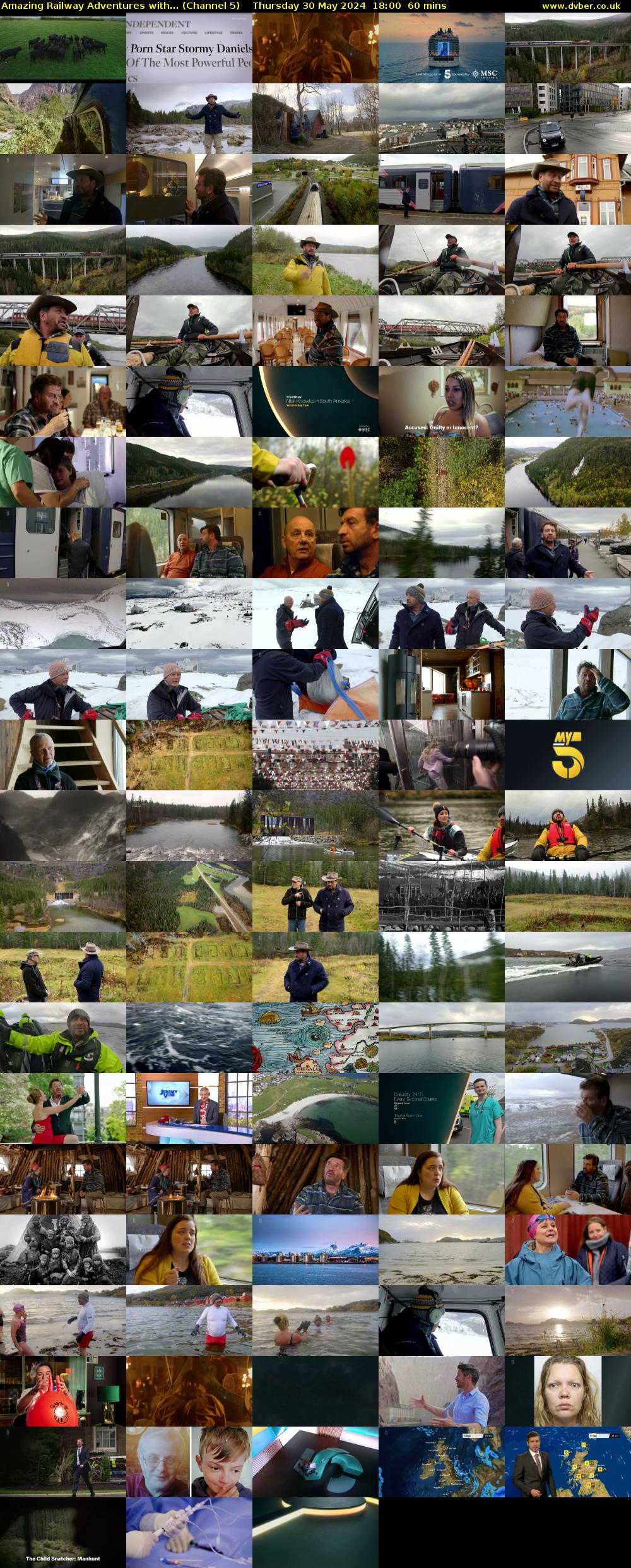 Amazing Railway Adventures with... (Channel 5) Thursday 30 May 2024 18:00 - 19:00