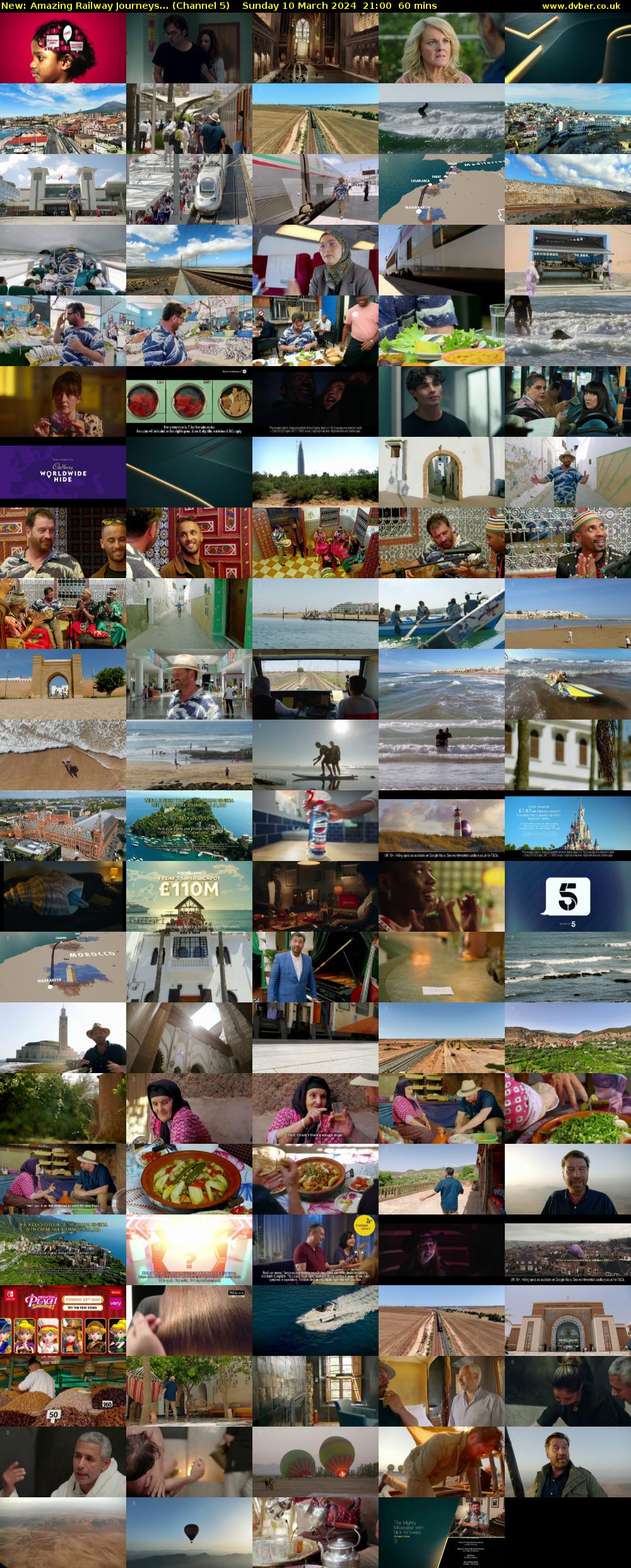 Amazing Railway Journeys... (Channel 5) Sunday 10 March 2024 21:00 - 22:00