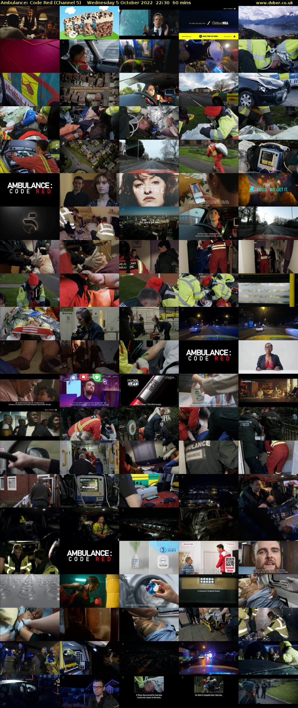 Ambulance: Code Red (Channel 5) Wednesday 5 October 2022 22:30 - 23:30