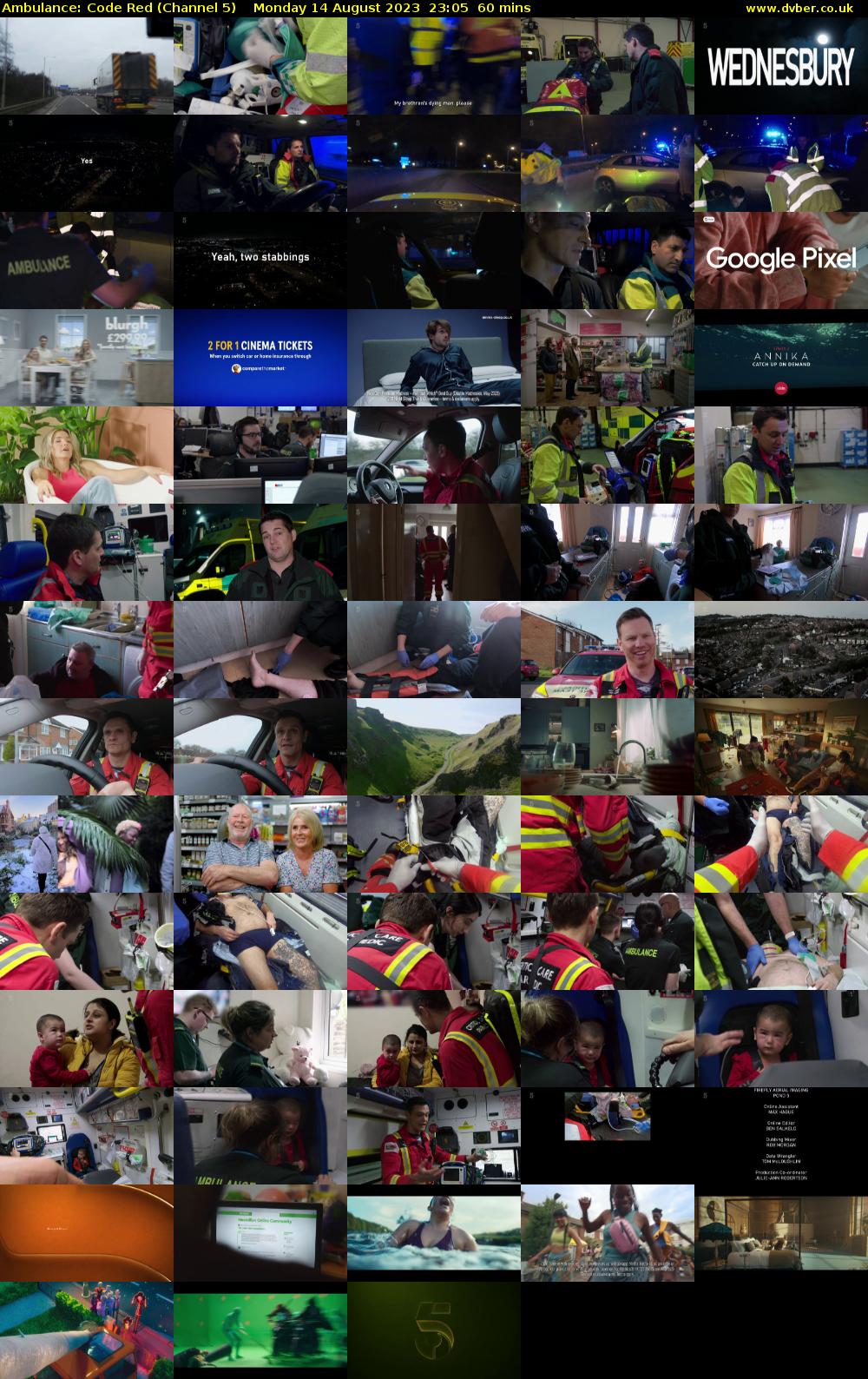 Ambulance: Code Red (Channel 5) Monday 14 August 2023 23:05 - 00:05