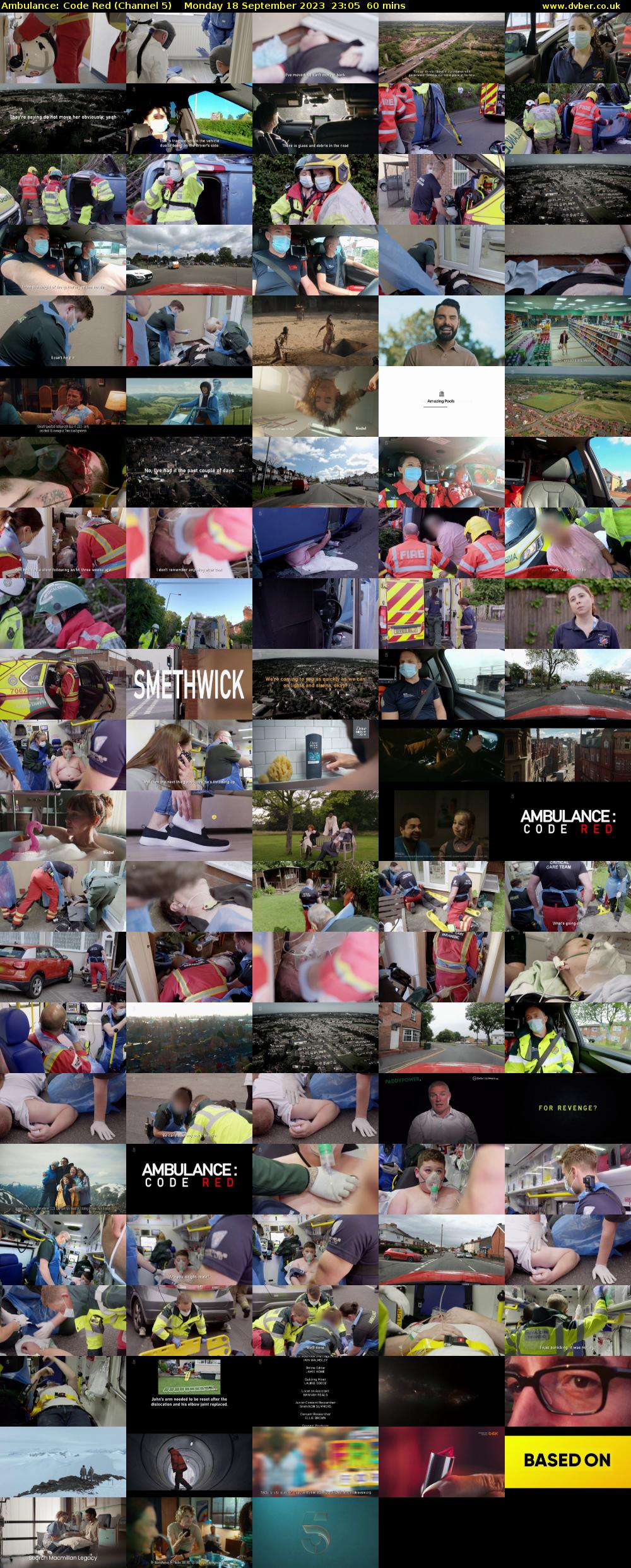 Ambulance: Code Red (Channel 5) Monday 18 September 2023 23:05 - 00:05
