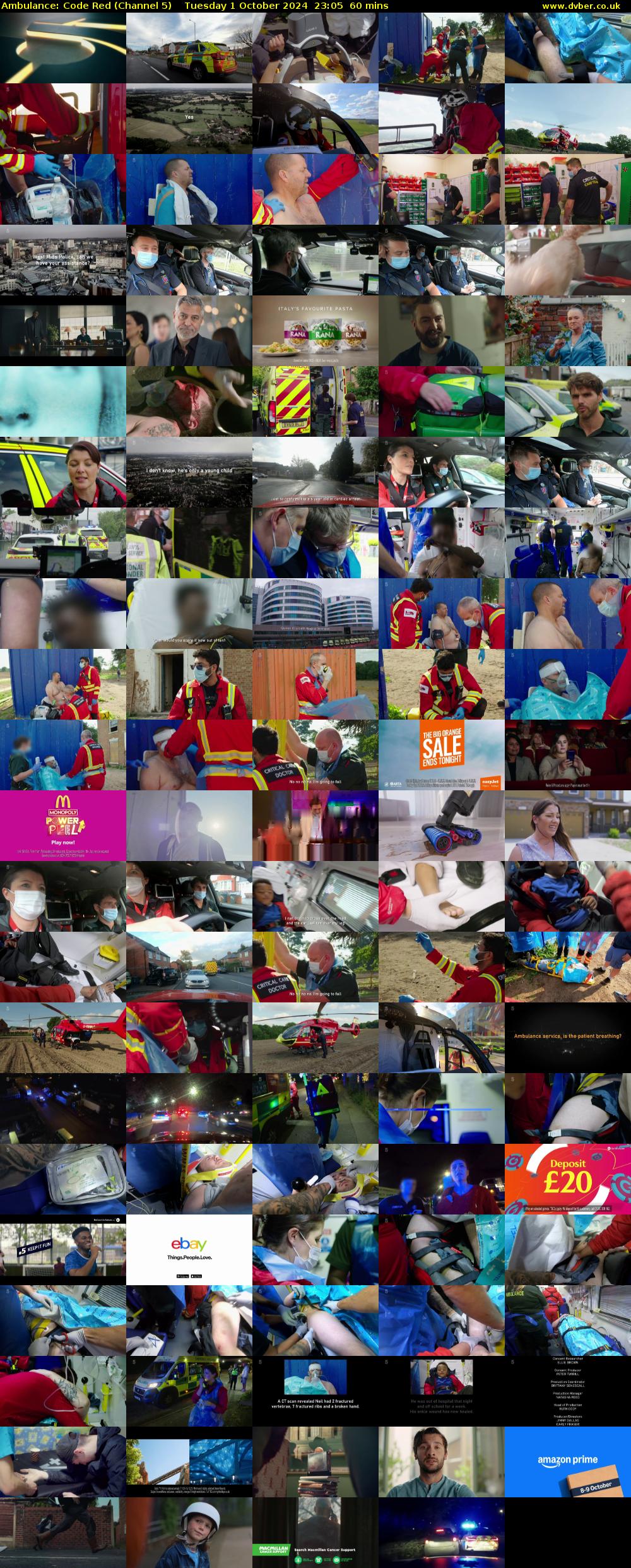 Ambulance: Code Red (Channel 5) Tuesday 1 October 2024 23:05 - 00:05
