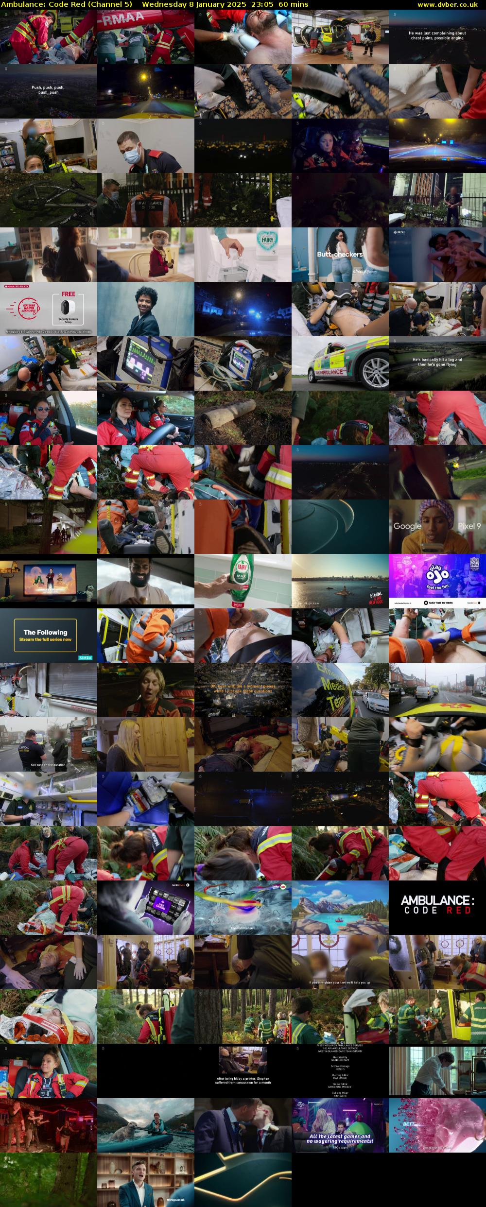 Ambulance: Code Red (Channel 5) Wednesday 8 January 2025 23:05 - 00:05