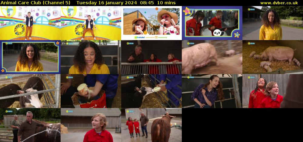 Animal Care Club (Channel 5) Tuesday 16 January 2024 08:45 - 08:55