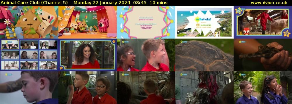 Animal Care Club (Channel 5) Monday 22 January 2024 08:45 - 08:55