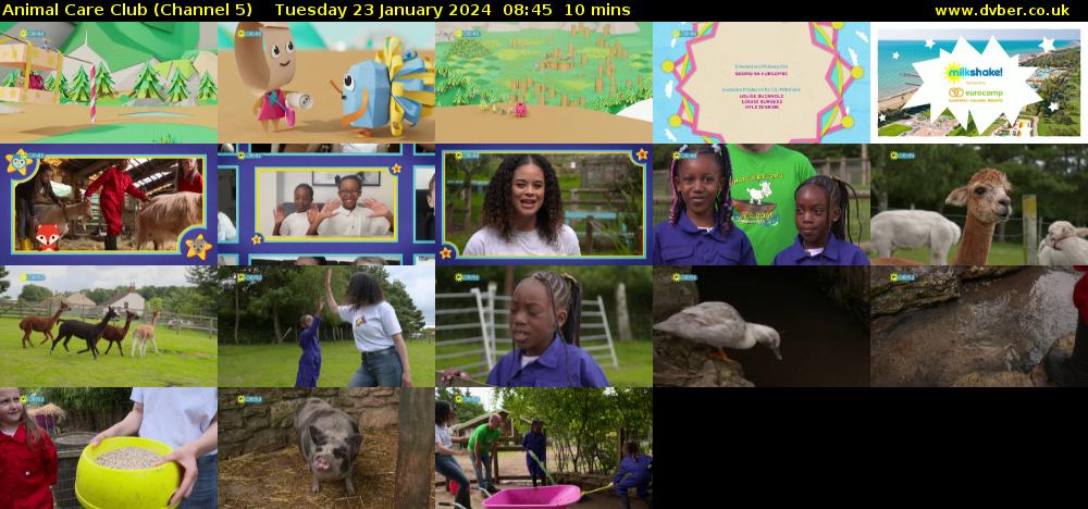 Animal Care Club (Channel 5) Tuesday 23 January 2024 08:45 - 08:55