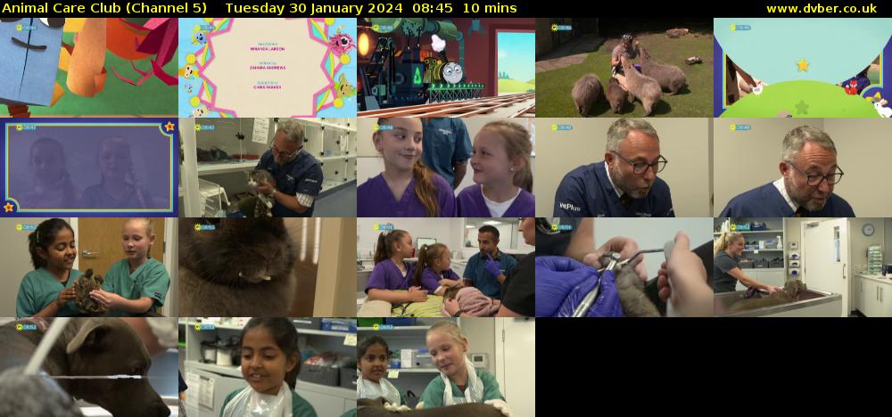 Animal Care Club (Channel 5) Tuesday 30 January 2024 08:45 - 08:55