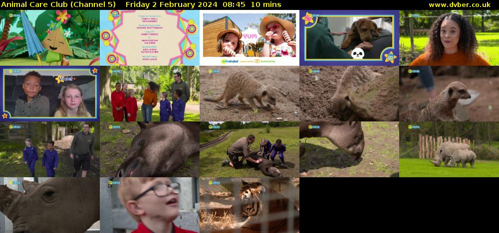 Animal Care Club (Channel 5) Friday 2 February 2024 08:45 - 08:55