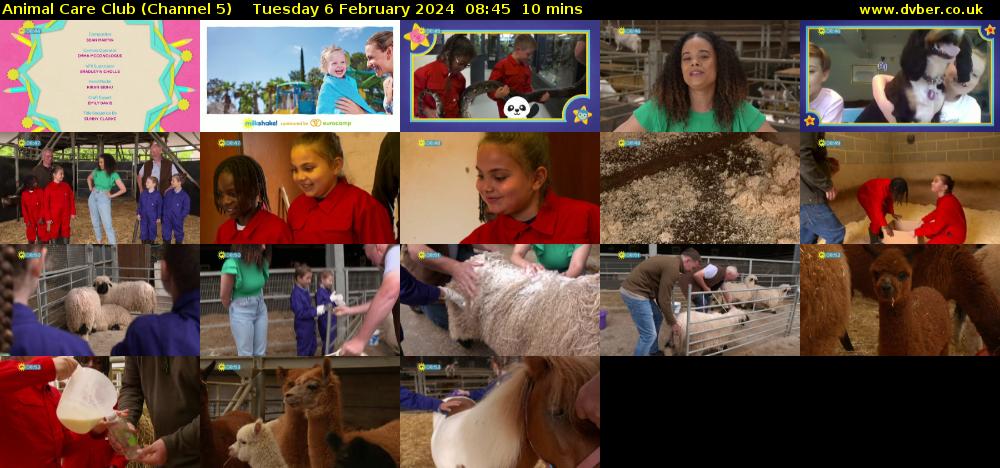 Animal Care Club (Channel 5) Tuesday 6 February 2024 08:45 - 08:55