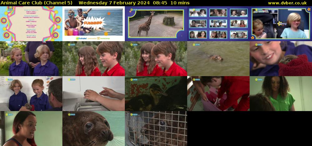 Animal Care Club (Channel 5) Wednesday 7 February 2024 08:45 - 08:55