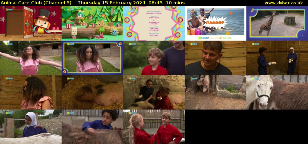 Animal Care Club (Channel 5) Thursday 15 February 2024 08:45 - 08:55
