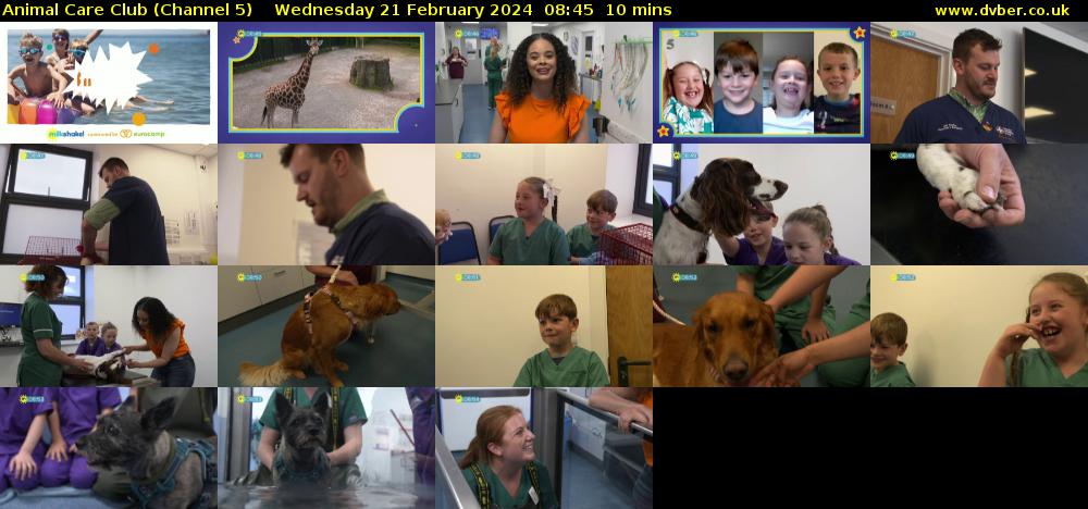 Animal Care Club (Channel 5) Wednesday 21 February 2024 08:45 - 08:55