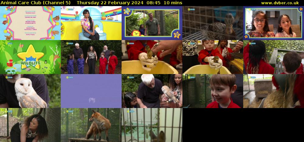 Animal Care Club (Channel 5) Thursday 22 February 2024 08:45 - 08:55
