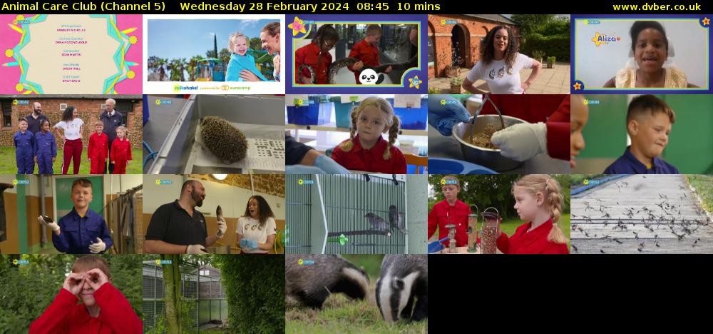 Animal Care Club (Channel 5) Wednesday 28 February 2024 08:45 - 08:55