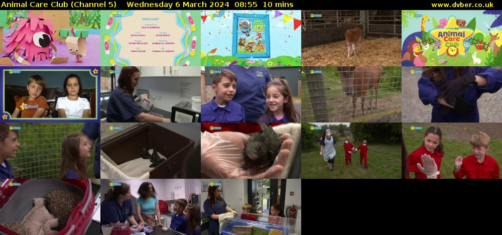 Animal Care Club (Channel 5) Wednesday 6 March 2024 08:55 - 09:05