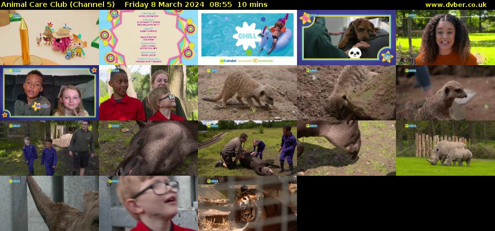 Animal Care Club (Channel 5) Friday 8 March 2024 08:55 - 09:05