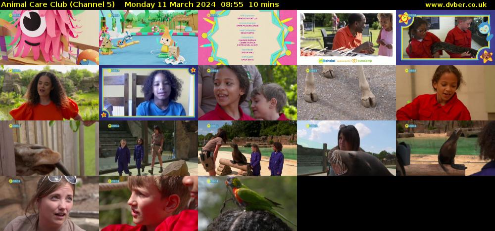Animal Care Club (Channel 5) Monday 11 March 2024 08:55 - 09:05