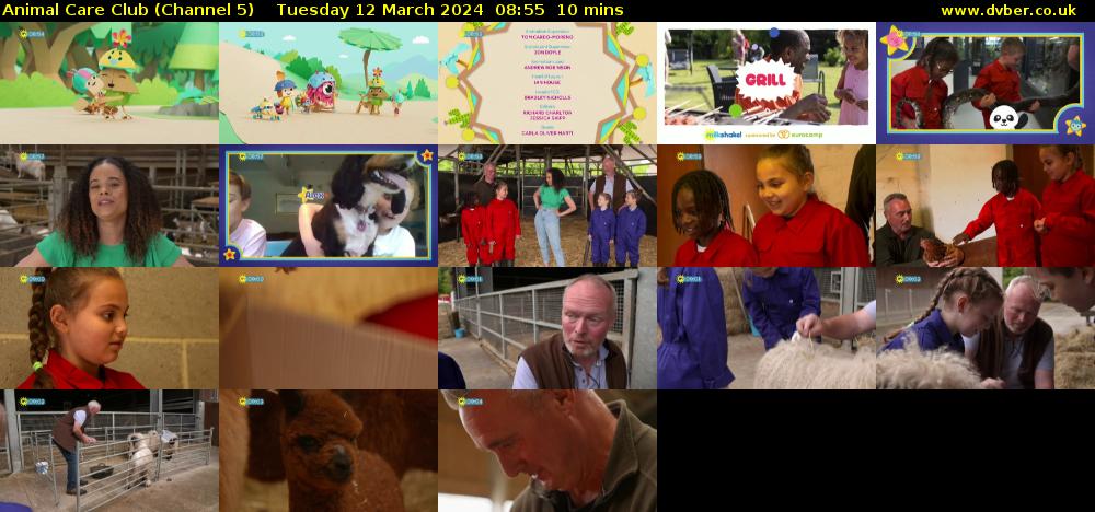 Animal Care Club (Channel 5) Tuesday 12 March 2024 08:55 - 09:05
