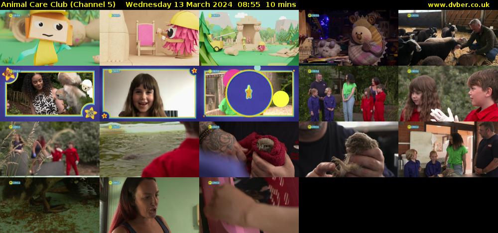 Animal Care Club (Channel 5) Wednesday 13 March 2024 08:55 - 09:05