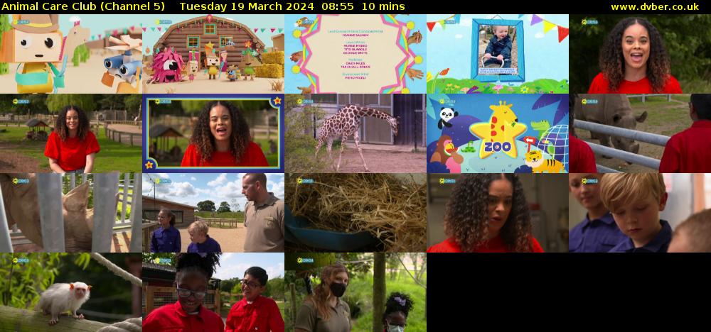 Animal Care Club (Channel 5) Tuesday 19 March 2024 08:55 - 09:05