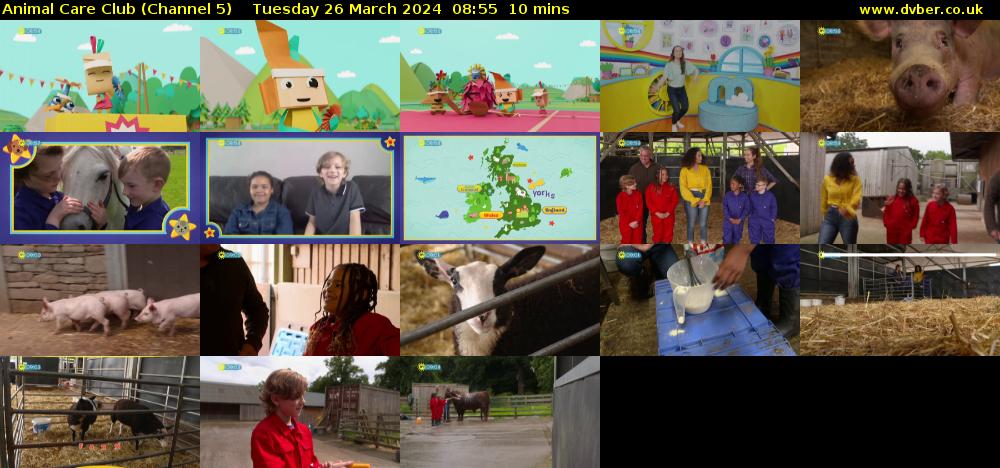 Animal Care Club (Channel 5) Tuesday 26 March 2024 08:55 - 09:05