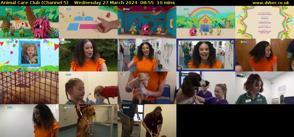 Animal Care Club (Channel 5) Wednesday 27 March 2024 08:55 - 09:05